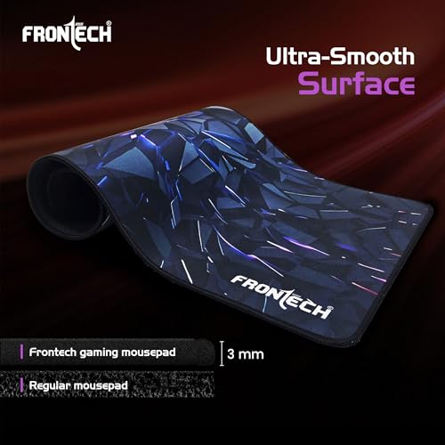 Image of FRONTECH Premium Gaming Mouse Pad | Extended Desk Mousepad with Anti-Slip Rubber Base, Stitched Edges | Water & Heat Resistant | Smooth & Precise Control (MSP-0059 Multicolour)
