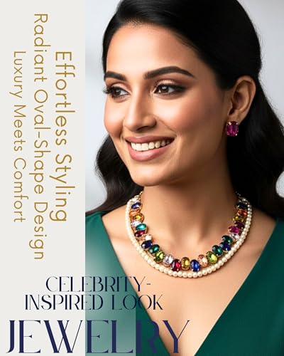 Image of Mansiyaorange Statement AD CZ American Diamond Cubic Zerconia Pearl Necklace Set | Gold Plated Chunky Fashion Jewelry for Women & Girls