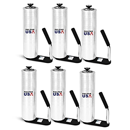Image of Made in USA! Industrial Strength Stretch Film Dispenser - Palpak100 Light Weight Pallet Wrapper - Tension Knob Adjustment Wrap Handle (6 Pack)