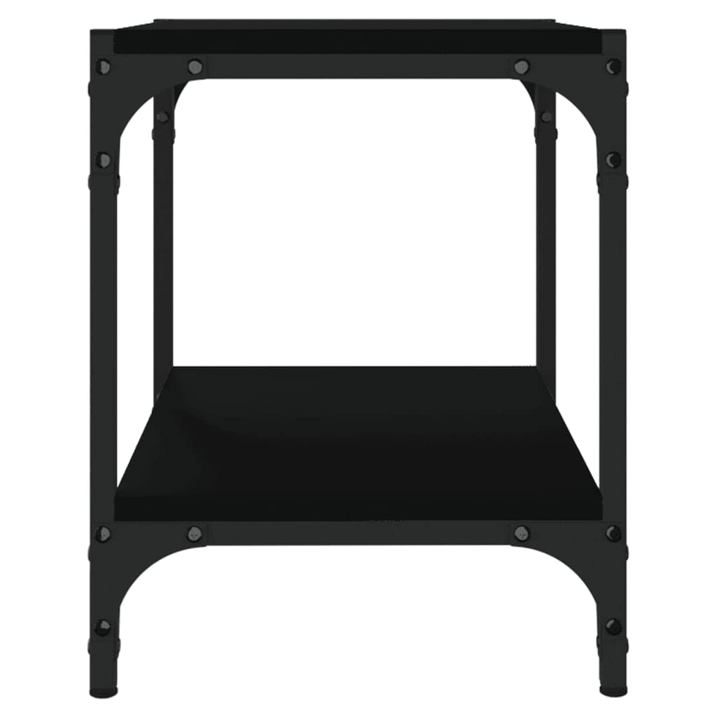 Stolik TV Sklejka i Stal Czarny 40x33x41 cm