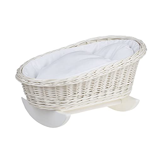 Berceau pour poupon e-wicker24 lit de poupée en osier blanc le cadeau idéal