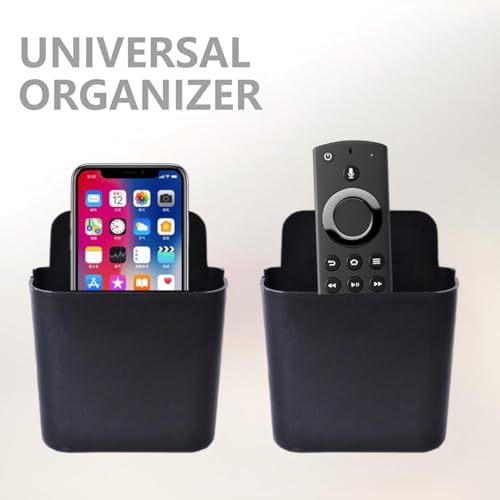 Image of Mobile Wall Stand for Charging, Wall Mount Stand for AC /TV Remote Holder, Mobile Stand (Black Pack of 2)