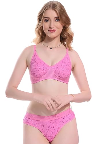 Image of new blue eyes Women Lingerie Set Full Coverage Non-Padded Women Cotton Bra Panty Set Sexy Bra Panty Set Women Innerwear Sets