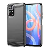 EUAGVQY for Xiaomi Redmi Note 11 5G Note 11T 5G Case with Matte Carbon Fiber Soft TPU,Anti-Slip Durable Lightweight Protective Phone Cover for Xiaomi Redmi Note 11 5G,Black