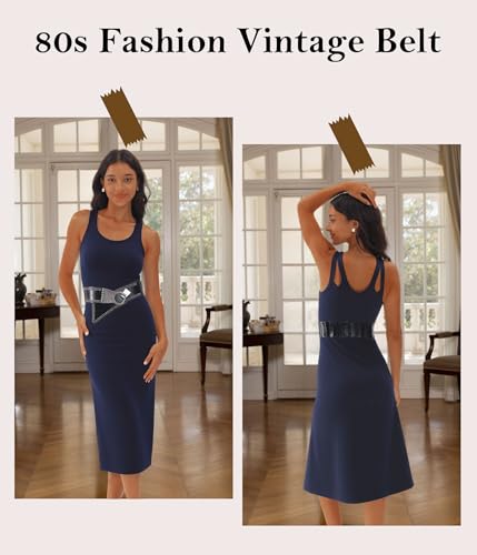 Adjustable Wide Elastic Belt for Women – Vintage Buckle, Stretchy Waistband, Versatile for Jeans, Dresses & Casual Wear4