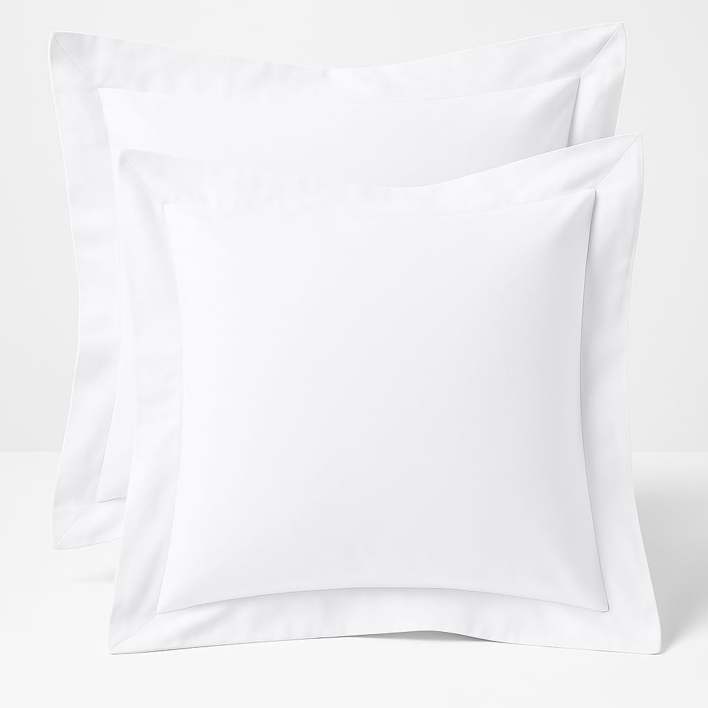 Comfort Beddings Export Quality 450 Thread Count 100% Egyptian Cotton Continental Pillow Cases Pack Of 2 - White (Continental/Square Size 65 x 65 CM)