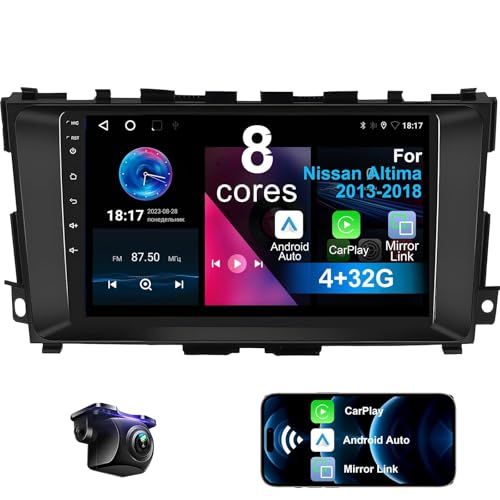 Voluntary Recall Campaign Display Control Unit (Infotainment) Software Update - 2018-2019 Infiniti 5 8 Core 4+32G Car Stereo for Nissan Altima 2013-2018 Support Wireless Carplay/Android Auto, 9 inch Touchscreen Car Radio Player with Bluetooth/GPS/WiFi/Back-up Camera/AM/FM/RDS, AUX, DSP, SWC
