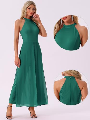 Mono de fiesta elegante en gasa fluida y sofisticado diseño halter 2