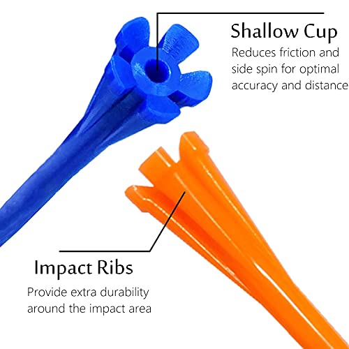 FINGER TEN Golf Tees Plastic Unbreakable Small 3 1/4 Inch 83mm 2 3/4 70mm With Five Claws Prong - Image 3