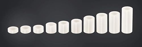 Miniatura 3 de Juego de 100 espaciadores redondos de plástico ABS de 10 tamaños para tornillos M3, OD 0.276in, ID 0.126in, longitud 0.079in, 0.157in, 0.236in,