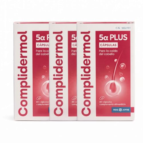 Complidermol 5 Alfa Plus Pack 3x 60 Cápsulas | Tratamiento Capilar 6 Meses