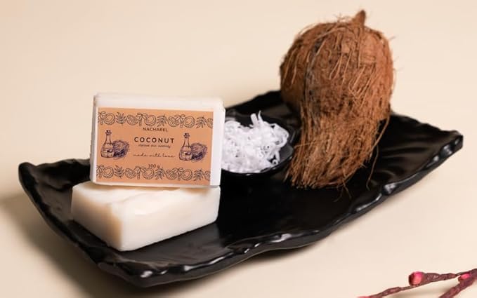 Image of Coconut Soap | Pure & Gentle Bathing Bar for Glowing Skin | Nourishing & Antioxidant Soaps for Men & Women | Cleansing Bar For Moisturising | Soap for All Skin Types | Pack Of 1