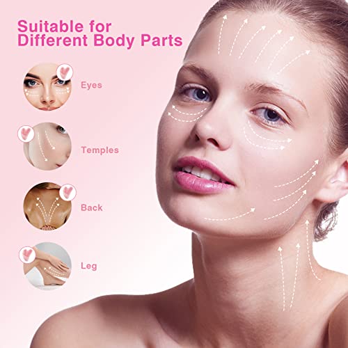 Gua Sha steine gesichts Jade Stein Herzform Guasha Board Kratz-Massage Tool für Gesicht, Augen, Hals zur Hautpflege (Rosa) – Ansicht 5