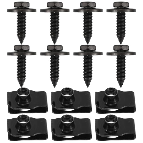 Clips de carrosserie en U M8 kit vis tête hexagonale noires fixation panneaux pare-chocs