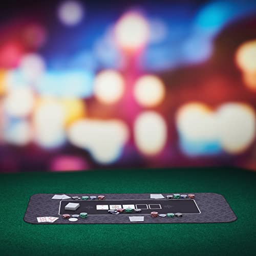 Relaxdays Pokermatte 100 x 60 cm, Texas Holdem, Pokertischauflage groß, rutschhemmend, Polyester, Pokerzubehör, schwarz