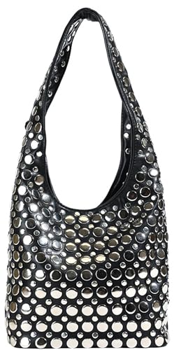 Studded Purse Shoulder Bag for Women Y2K Purse Underarm Handbag Dot Rivet Punk Tote Bag Small Shoulder Handbags Streetwear