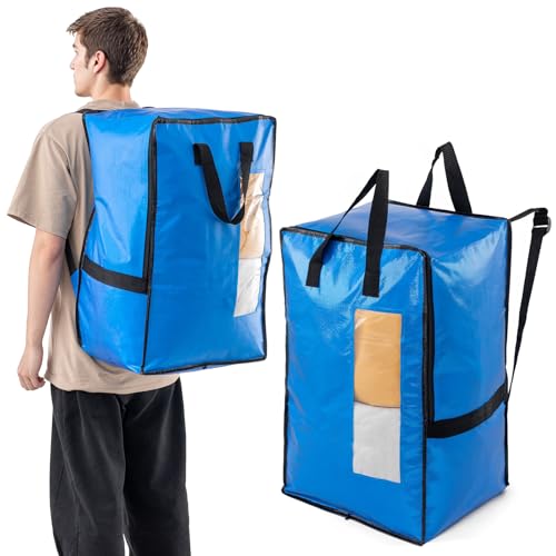 Image of TAILI 2 Pack Blue Moving Bags W /Adjustable Backpack Straps,Moving Supplies