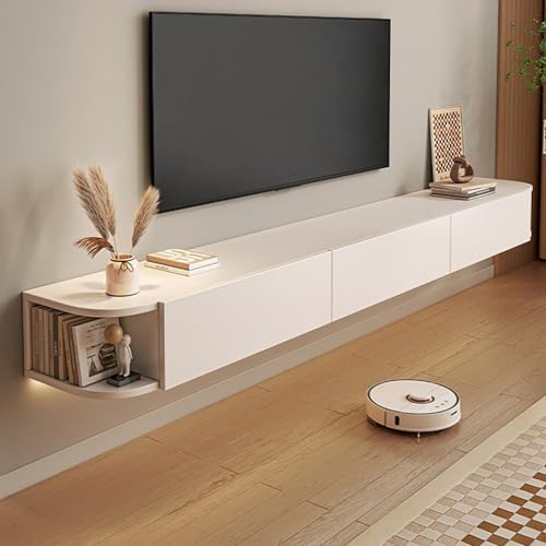 Étagères TV flottantes avec porte et tiroirs de rangement salon