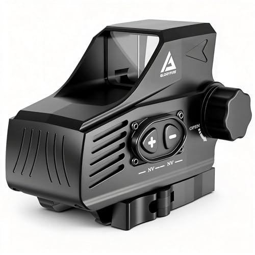 GLORYFIRE Holographic Sight 1x Magnification Red Dot 2 MOA Reticle Laser Diffraction Optical System Picatinny Mount IPX8 Waterproof