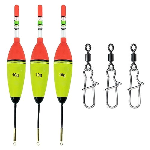 3 Pezzi Galleggiante Pesca Set+3 Pezzi Anelli Solidi da Pesca,Galleggiante,Galleggianti Bobbers,Bobber da Pesca,Galleggianti da Pesca Set,Pesca Galleggianti Bobbers,Attrezzi da Pesca