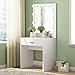 Tribesigns Vanity Set with Lighted Mirror, Makeup Vanity Dressing Table Dresser Desk with Large Drawer for Bedroom,White (10 Cool LED Bulbs)