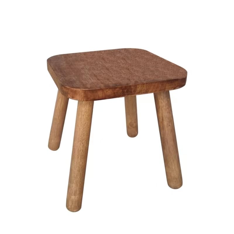 Yier Mei 100% Solid Wood Small Stool, Mini Step Stool for Adults Kids Easy Assembly