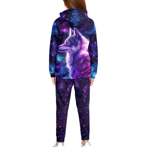 Girls Hoodie Sets 5-12 Years Kids Fall 2 Piece Outfits Novelty Long Sleeve Pullover Sweatsuit, School Outdoor2