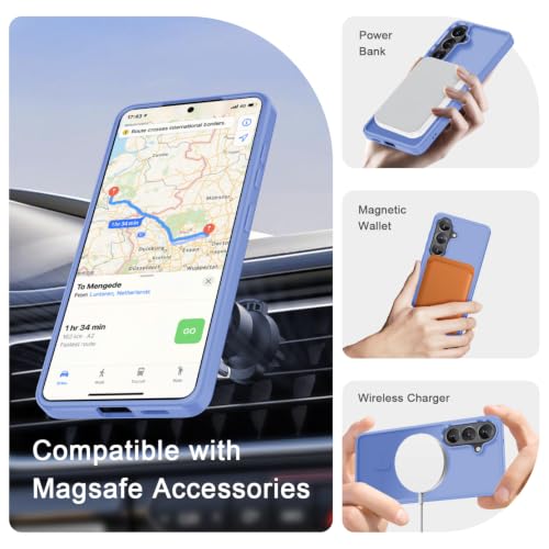 Image of YENAPOON for Samsung Galaxy S26 FE Case, Matte Magnetic Phone Cover, Purple