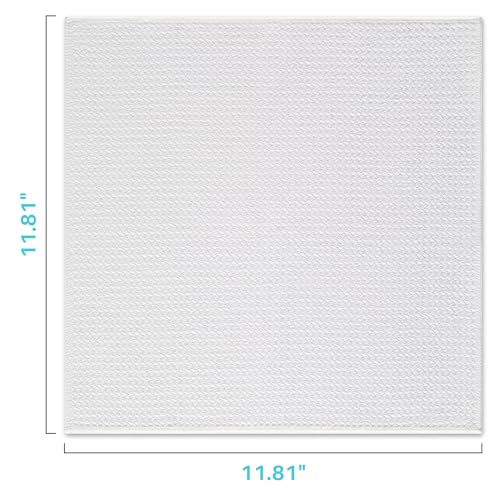 Image of JOYMOOP Microfiber Waffle Weave Cleaning Cloth,Highly Absorbent Kitchen Towels,Quick Drying Lint Free Dish Towels for Kitchen,9 Pack,White,11.8x11.8 inch
