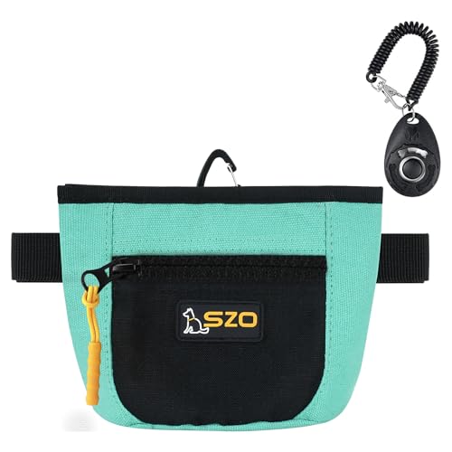 Szo Dog Treat Pouch with Pet Training Clicker Dog Training Treat Pouch with Waist Belt Clip Magnetic Closure Handsfree Training  Blackgreen  Cucciolini Doodles Szo dog treat pouch with pet training clicker dog training treat pouch with waist belt clip magnetic closure hands free training  blackgreen   cucciolini doodles