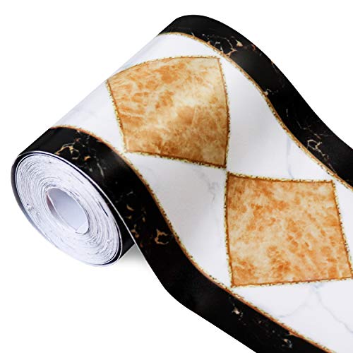 Soyizom Carta da parati in PVC Bordo Moderno Geometrico Rivestimento Parete Bordi Adesivo Buccia e Bastone Bordo