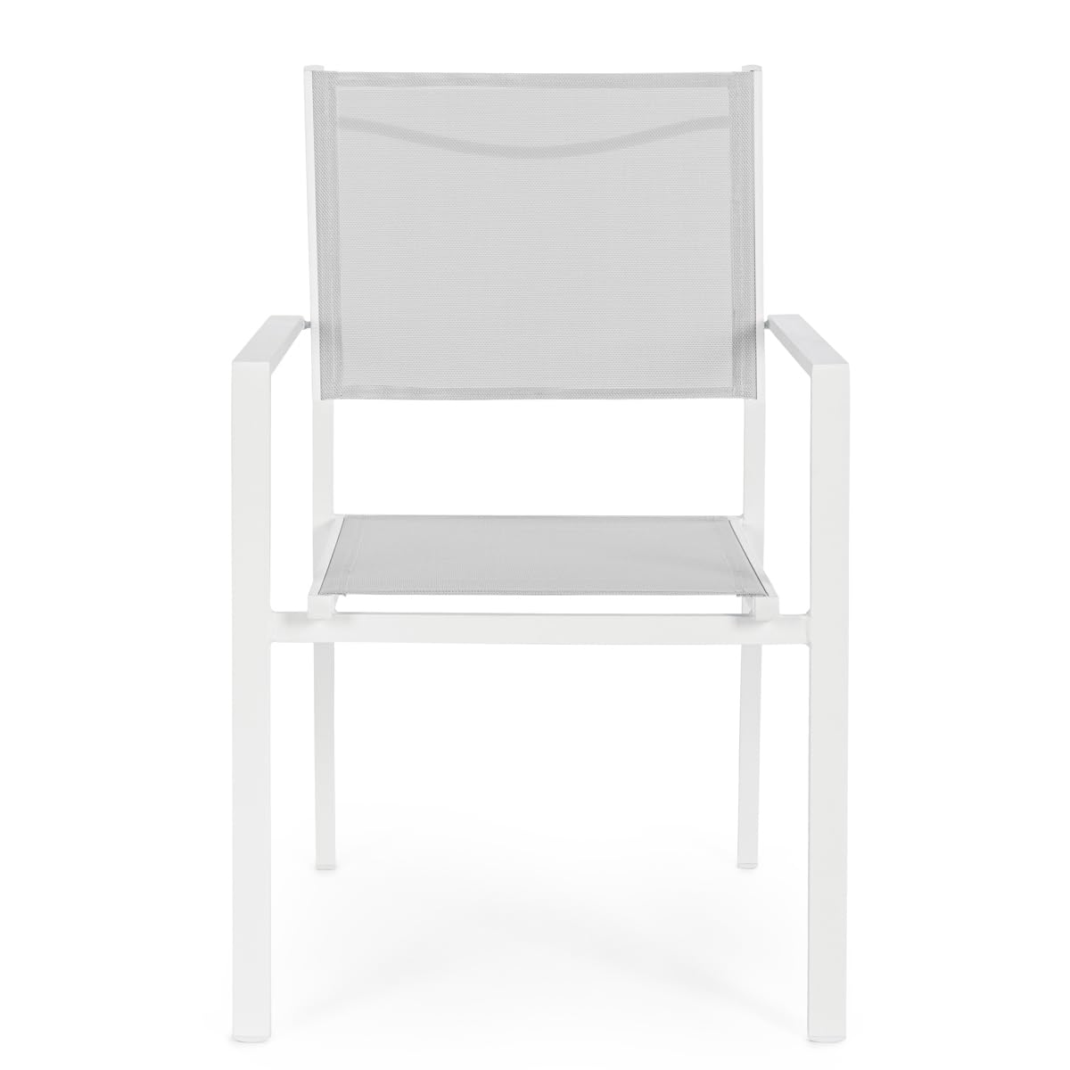 Yellowshop - HILL Set 6 sedie da giardino esterni con braccioli struttura in alluminio e textilene Antracite, Bianco o Coffee (Bianco)