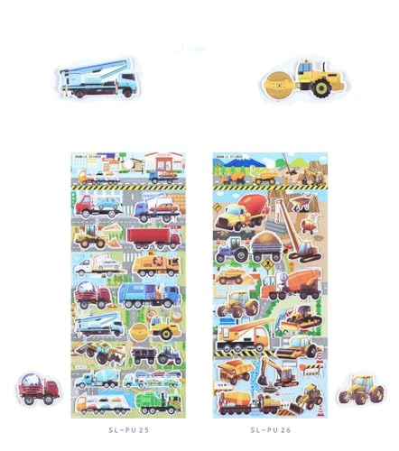 Image of Kids Vehicle Stickers Set - Cars, Trucks, Fire Engine, Ambulance, Police & Airplane Stickers for Toddlers, Scrapbooking, School Projects & DIY Crafts