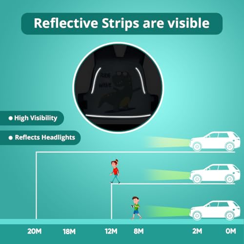 Image of Tony Stark Kids Safety Belt for Two Wheeler with Reflective Strips, Portable Seat Belt Children Motorcycle Harness for Motorcycle Bike, Adjustable Safety Harness for Boys Girls (Chomp Champ)