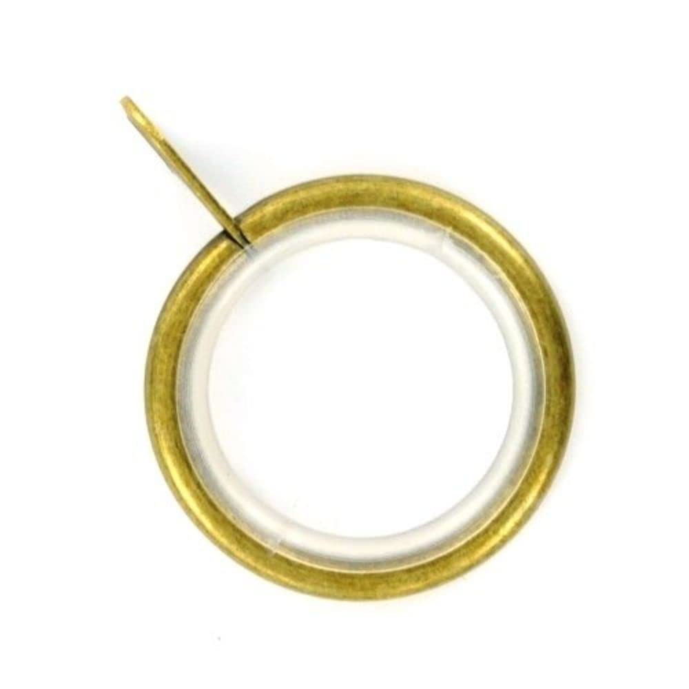 Merriway Brass Bh05500 (24 Pcs) Silent Running Curtain Drapery Pole Rod Ring Fixed Eye Antique Inner Dimension 23Mm - Pack Of 24 Pieces
