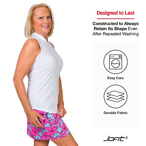 Jofit Apparel Women's Athletic Clothing Scallop Cutaway For Golf & Tennis, Size Small, White #TOP4