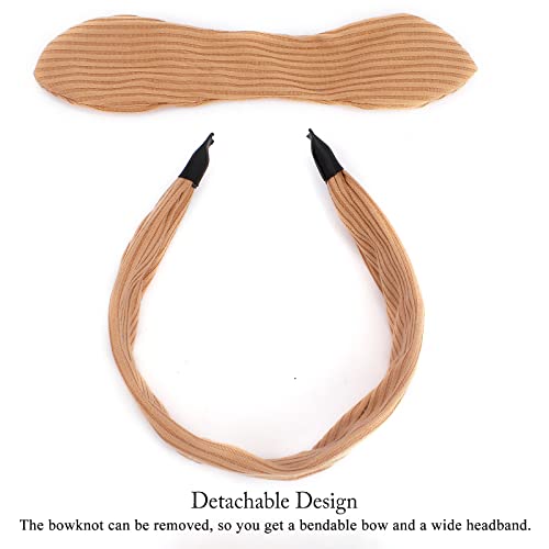 Wecoe 6 Pack Bow Headbands For Women Cute Knotted Headband Fashion Wide Headbands Girls Headband Solid Color Plain Headbands Hair Bands Hair Accessories For Women Girls Gifts (Set 2) #TOP5