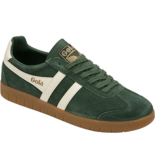Image of Gola Men's Hurricane Suede Sneaker, Evergreen Off White Gum, 10