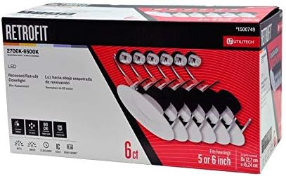 Utilitech 6-Pack 65-Watt Equivalent White Dimmable Recessed Downlight (5-in or 6-in)