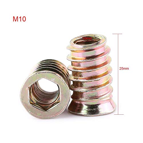 Hilitand HILITANDUEOGK5F81D-12 20Pcs/Pack M10 Zinc Alloy Furniture Hex Drive Nut Threaded Insert Wood Insert Nuts Assortment thumb #1