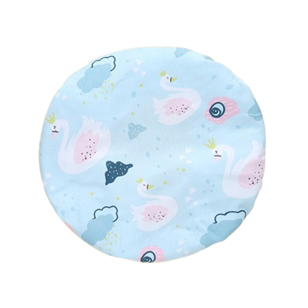 9.89-Inch Adorable Kawaii Shower Cap - Extra Large Double-Layer Waterproof Hair Cap for Women and Girls - Perfect for Spa, Salon, All Hair Lengths (Blue)
