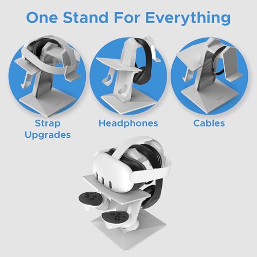 Image of DigiCharge VR Headset Stand for Meta Quest 3S / 3 / Oculus Quest 2 - Holder Mount Display Storage for Headset and Touch Controllers