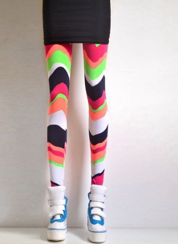 Spring Leggings Women's Stylish Design Tights Fashion Stockings (Wave-1020)