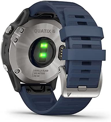 Garmin Quatix 6 Gray Silicone Strap Captain Blue 010-02158-91 : Amazon.de:  Uhren