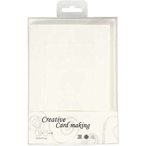 Creativ Company 100263 Passepartoutkarte, 23720, cremefarben, 10 Stück