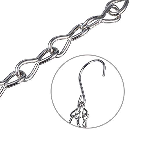 4Pack - 24 Inch 4 Leads Hanging Chain With Hooks Flower Pot Chain Replacement Plant Hangers For Bird Feeders, Planters And Lanterns (Silver) #TOP2