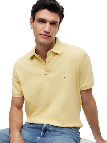 Image of Tommy Hilfiger Men's Short Sleeve Polo Shirts in Classic Fit with Stretch and Organic Pique Cotton