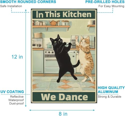 Funny Cat Kitchen Wall Decor - Vintage Metal Tin Sign, Use Code SW7OB5JS - Image 6