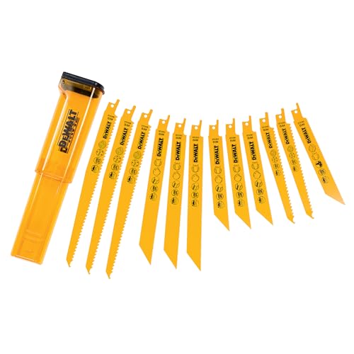 DEWALT Mixed Bi-Metal Reciprocating Blade Set and Storage Case (12 pcs.), DT2445-QZ