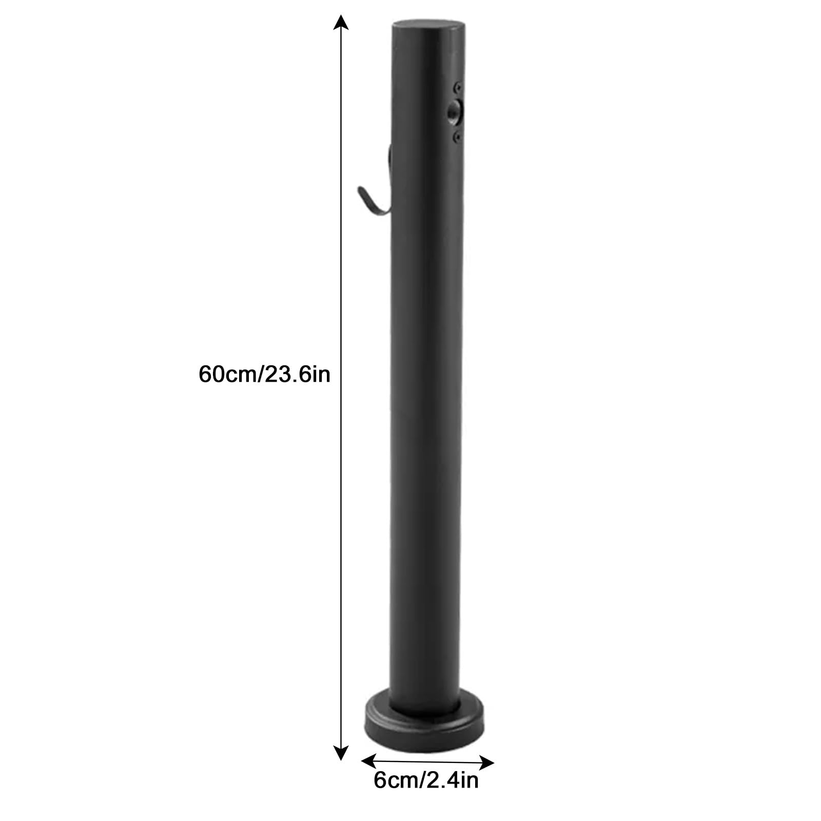 Robinet Exterieur Jardin sur Pied Noir, Robinet Jardin avec Support de Tuyau, Robinets de Jardin avec Double Bec, pour Décoration, Fontaine, Irrigation(60cmx6cm/23.6inx2.4in)